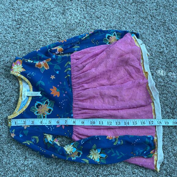 Matilda Jane Floral Long Sleeve Kids Top - Blue and Pink - Picture 4 of 9